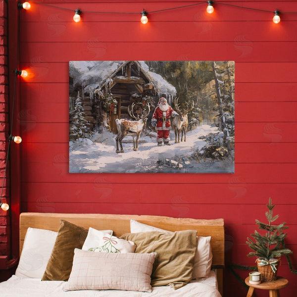 Stupell Industries Imagine It Images | Traditional Santa By Cabin