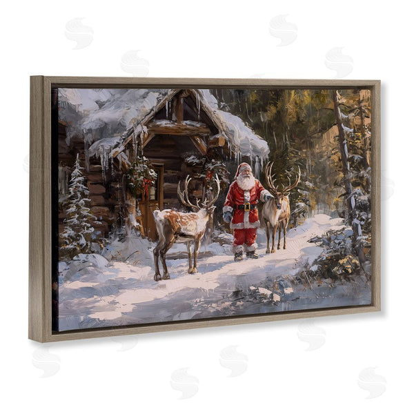 Stupell Industries Imagine It Images | Traditional Santa By Cabin