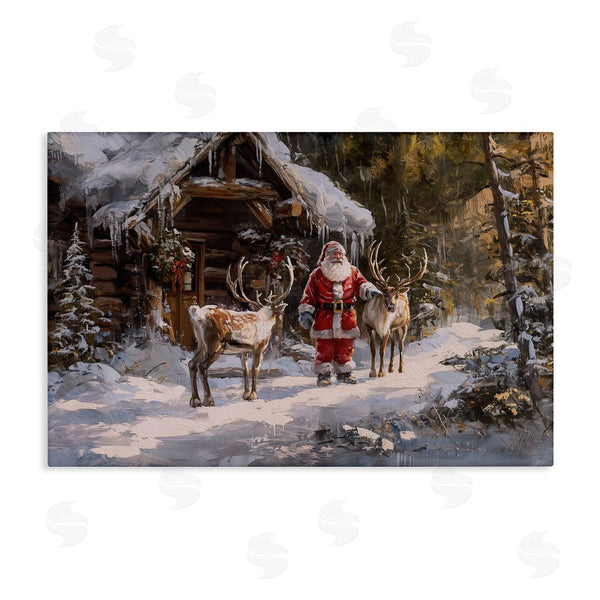stupell industries Imagine It Images | Traditional Santa by Cabin