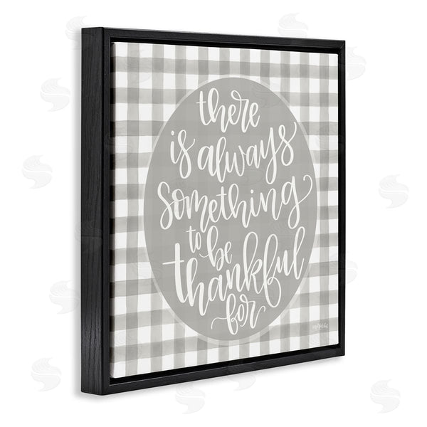 Stupell Industries Imperfect Dust | Always Something Thankful Phrase Plaid Wall Art