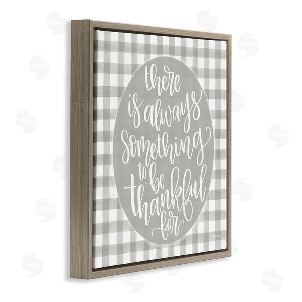 Stupell Industries Imperfect Dust | Always Something Thankful Phrase Plaid Wall Art