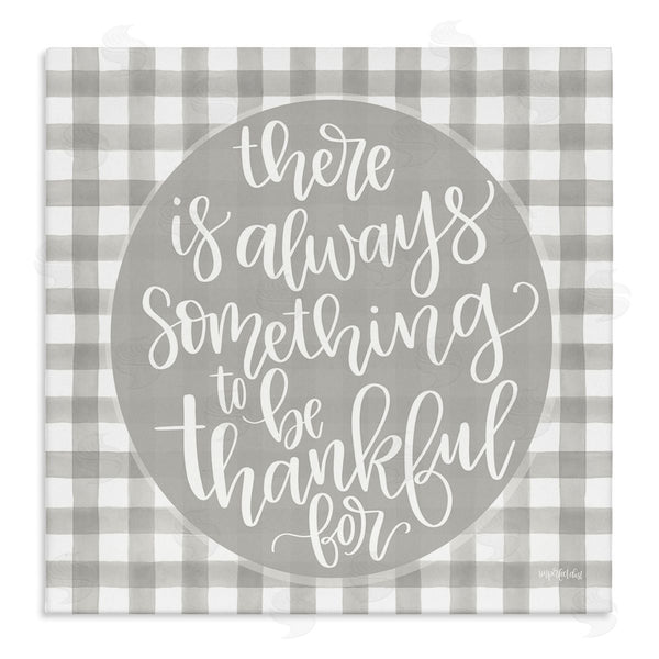 stupell industries Imperfect Dust | Always Something Thankful Phrase Plaid Wall Art