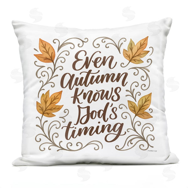 Stupell Industries Imperfect Dust | Autumn Knows God's Timing Printed Throw Pillow