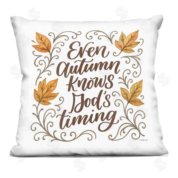stupell industries Imperfect Dust | Autumn Knows God's Timing Printed Throw Pillow