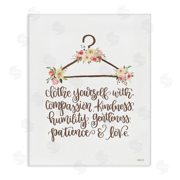 stupell industries Imperfect Dust | Clothe Yourself Motivational Fashion Quote Floral Calligraphy Wall Art