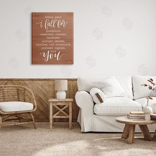 Stupell Industries Imperfect Dust | Cozy Romantic Autumn Quote Brown Seasonal Calligraphy Wall Art
