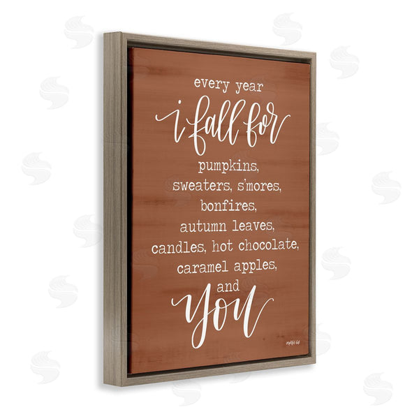 Stupell Industries Imperfect Dust | Cozy Romantic Autumn Quote Brown Seasonal Calligraphy Wall Art