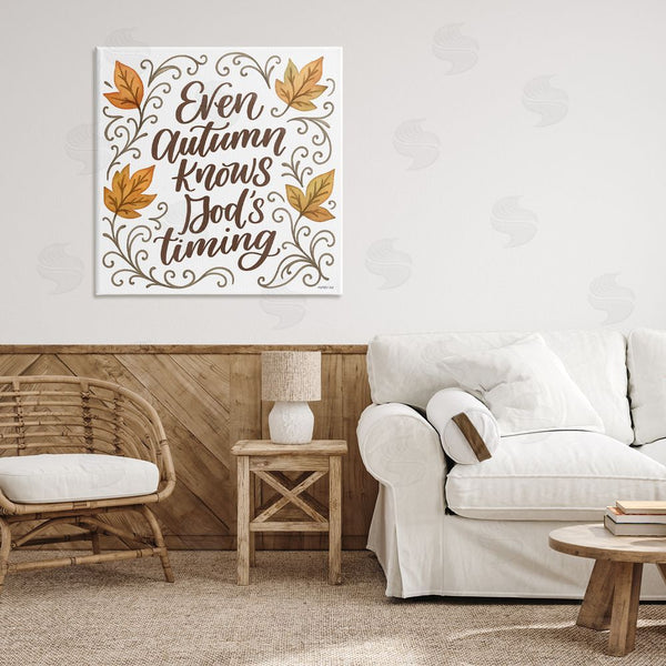 Stupell Industries Imperfect Dust | Even Autumn Knows God's Timing Wall Art