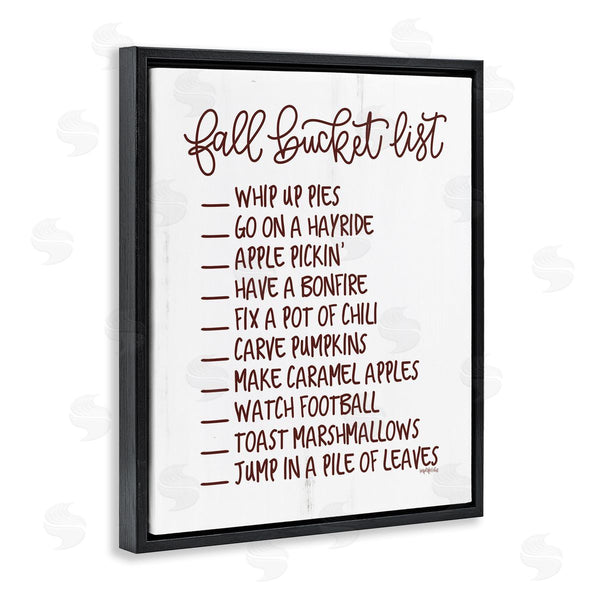 Stupell Industries Imperfect Dust | Fall Bucket List Seasonal Typography Grain Pattern Wall Art