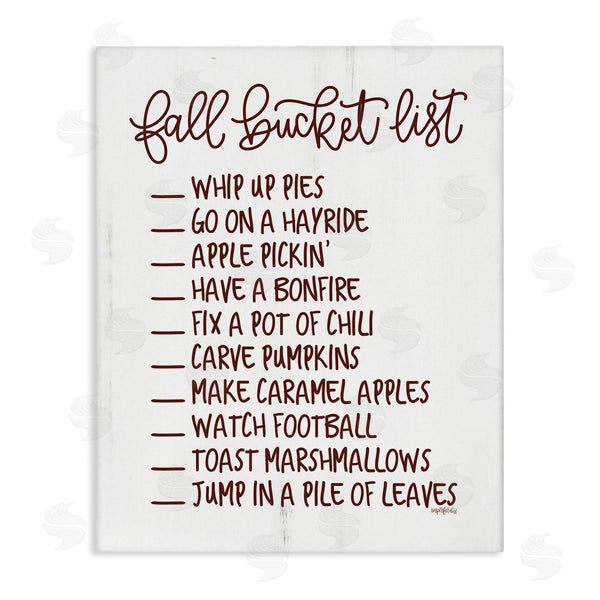 stupell industries Imperfect Dust | Fall Bucket List Seasonal Typography Grain Pattern Wall Art