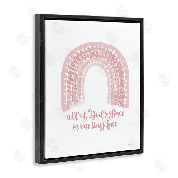 Stupell Industries Imperfect Dust | God's Grace Phrase Pink Rainbow