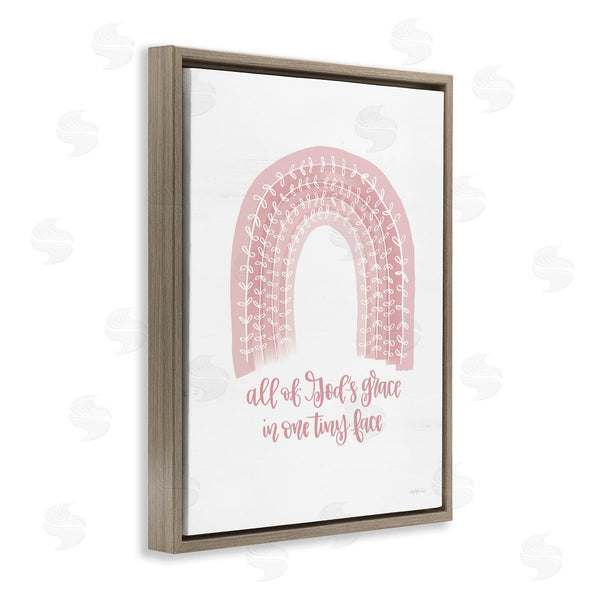Stupell Industries Imperfect Dust | God's Grace Phrase Pink Rainbow