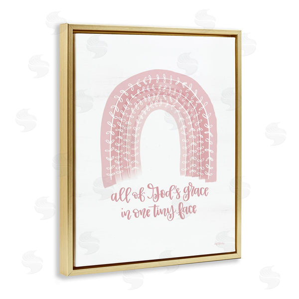 Stupell Industries Imperfect Dust | God's Grace Phrase Pink Rainbow