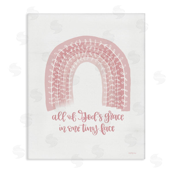 stupell industries Imperfect Dust | God's Grace Phrase Pink Rainbow