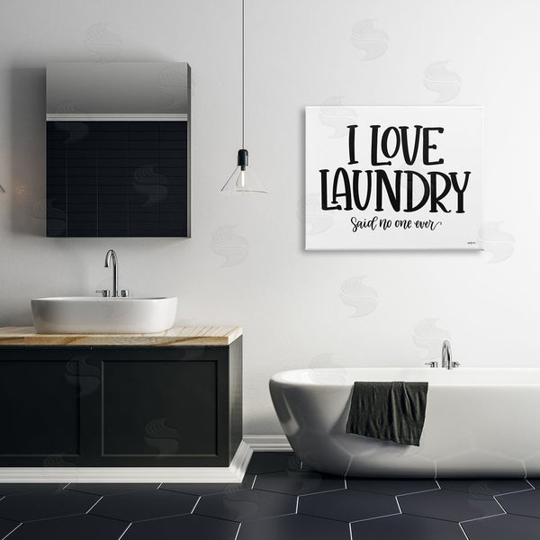 Stupell Industries Imperfect Dust | I Love Laundry Casual Humor Typography Phrase Wall Art