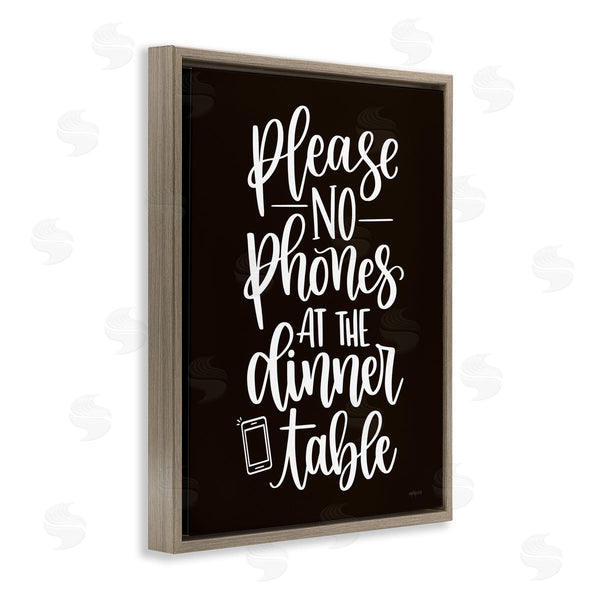 Stupell Industries Imperfect Dust | No Phones Dinner Table Kitchen Rule Calligraphy Wall Art