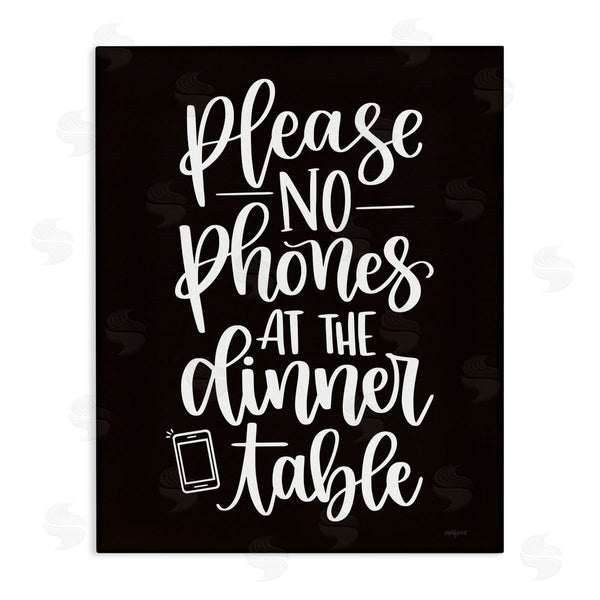 stupell industries Imperfect Dust | No Phones Dinner Table Kitchen Rule Calligraphy Wall Art