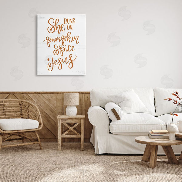 Stupell Industries Imperfect Dust | Pumpkin Spice & Jesus Endearing Fall Typography Script Wall Art
