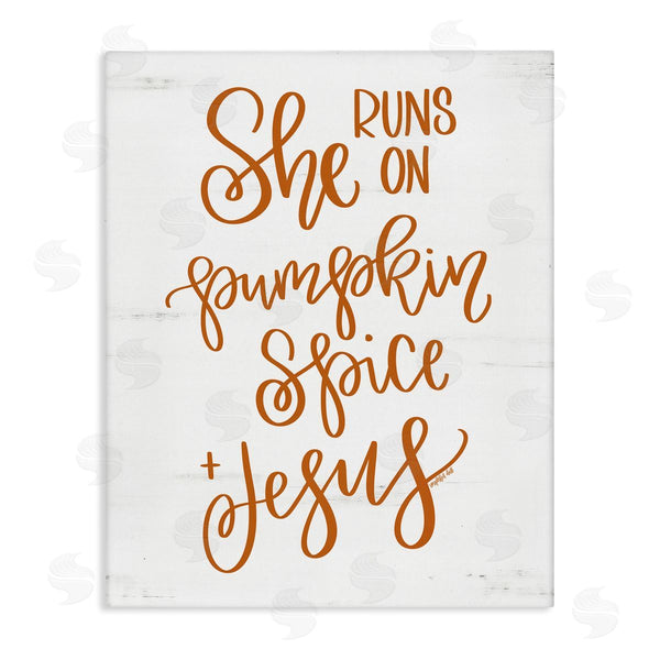 stupell industries Imperfect Dust | Pumpkin Spice & Jesus Endearing Fall Typography Script Wall Art