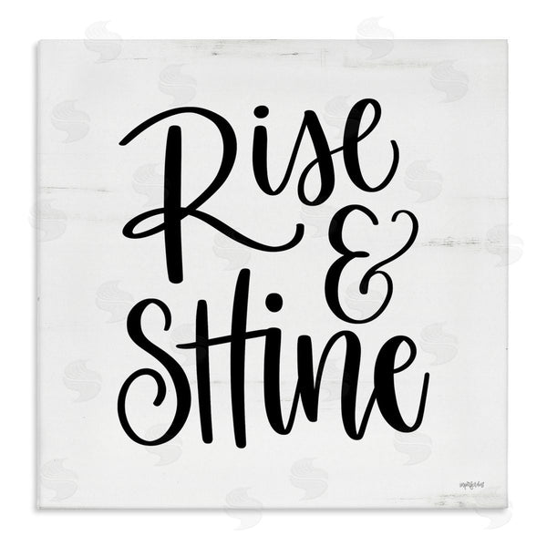 stupell industries Imperfect Dust | Rise & Shine Calligraphy Script Rustic Birch Pattern Wall Art