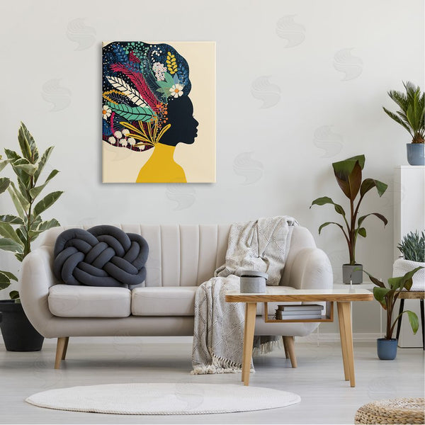 Stupell Industries Ioana Horvat | Bold Woman Botanical Blooms Motif Yellow Accent Wall Art
