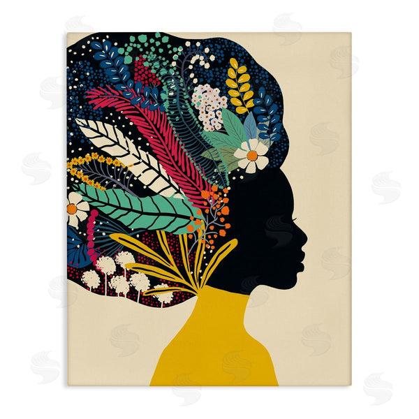 stupell industries Ioana Horvat | Bold Woman Botanical Blooms Motif Yellow Accent Wall Art