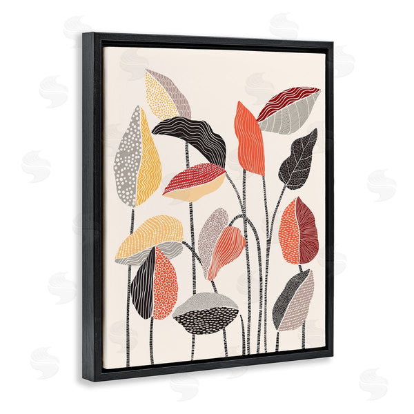 Stupell Industries Ioana Horvat | Modern Stripes Squiggle Pattern Flower Sprigs Botanical Motif Wall Art