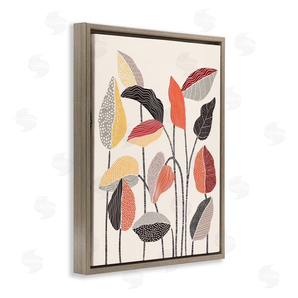Stupell Industries Ioana Horvat | Modern Stripes Squiggle Pattern Flower Sprigs Botanical Motif Wall Art