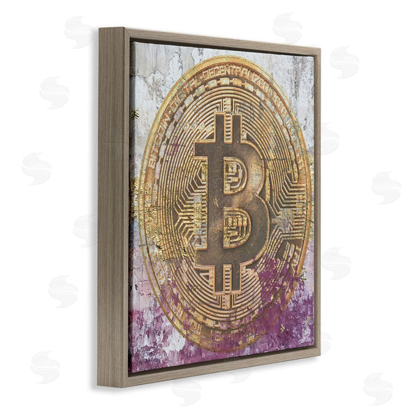 Stupell Industries Irena Orlov | Abstract Bitcoin Logo Collage Wall Art