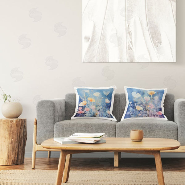 Stupell Industries Irena Orlov | Abstract Blue Flower Layers Printed Throw Pillow Set