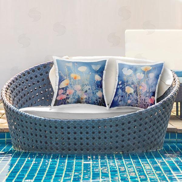 Stupell Industries Irena Orlov | Abstract Blue Flower Layers Printed Throw Pillow Set