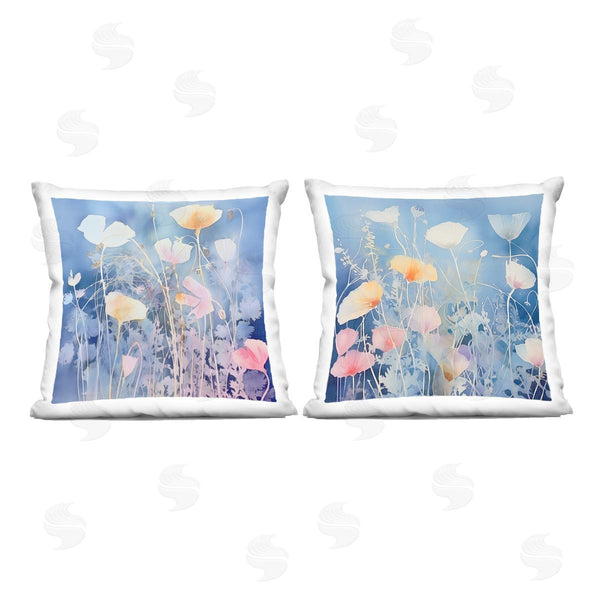 stupell industries Irena Orlov | Abstract Blue Flower Layers Printed Throw Pillow Set