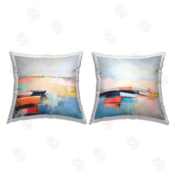 Stupell Industries Irena Orlov | Abstract Boat Reflections Printed Throw Pillow Set