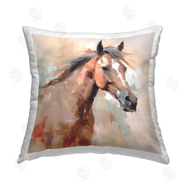 stupell industries Irena Orlov | Abstract Brown Horse Printed Throw Pillow