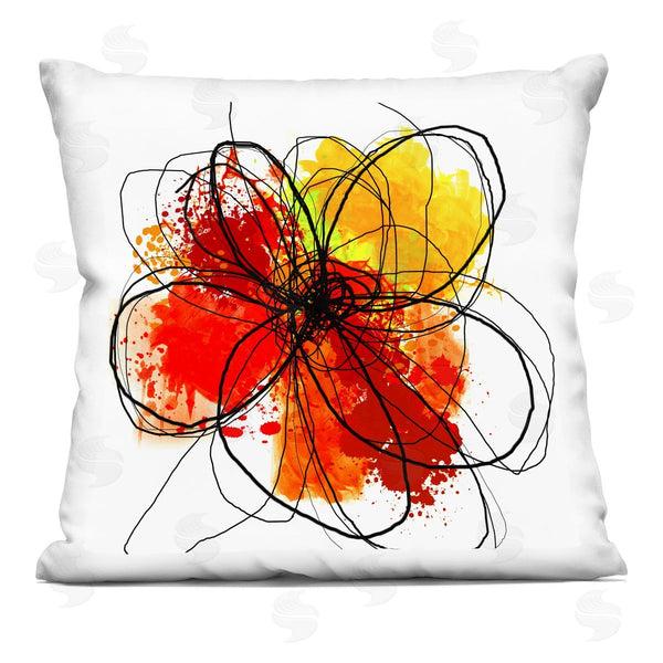 stupell industries Irena Orlov | Abstract Chaotic Red Flower Lines Printed Throw Pillow