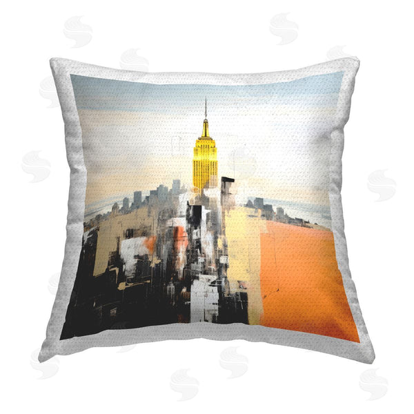 Stupell Industries Irena Orlov | Abstract Cityscape Tower Printed Throw Pillow