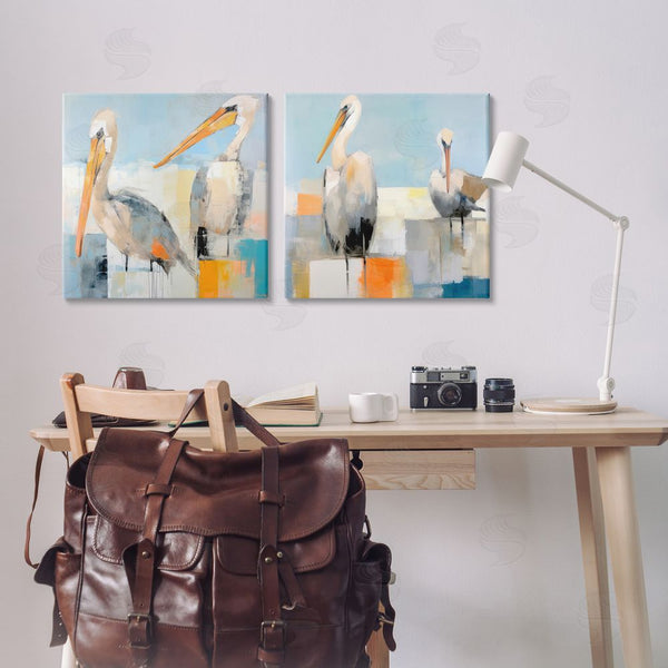 Stupell Industries Irena Orlov | Abstract Color Block Pelican Pair Wall Art