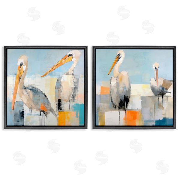 Stupell Industries Irena Orlov | Abstract Color Block Pelican Pair Wall Art