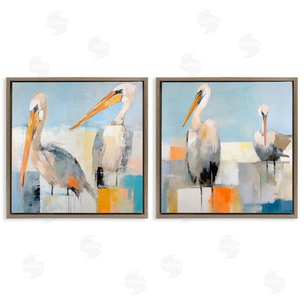 Stupell Industries Irena Orlov | Abstract Color Block Pelican Pair Wall Art