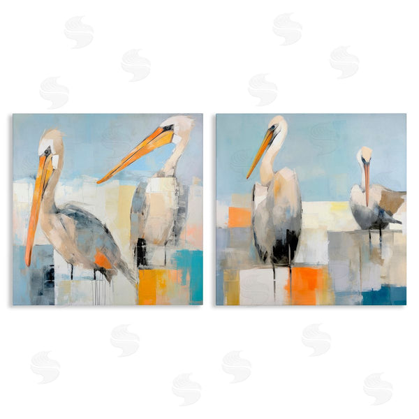 stupell industries Irena Orlov | Abstract Color Block Pelican Pair Wall Art