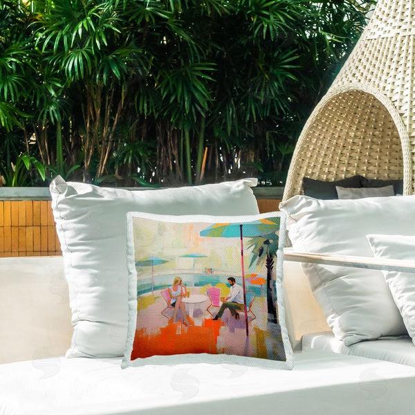 Stupell Industries Irena Orlov | Abstract Couple At Cafe Printed Throw Pillow
