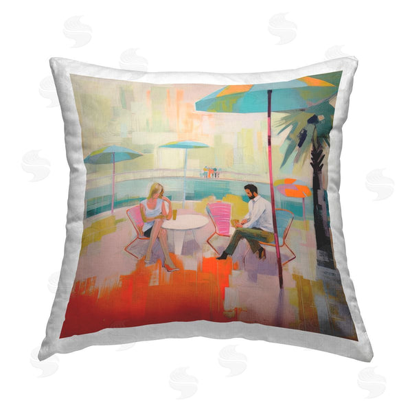 stupell industries Irena Orlov | Abstract Couple at Cafe Printed Throw Pillow