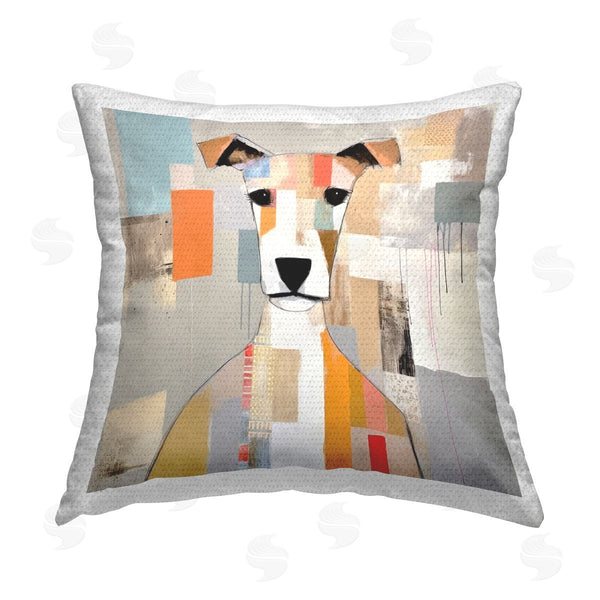 Stupell Industries Irena Orlov | Abstract Dog Portrait Printed Throw Pillow