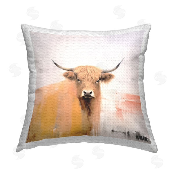Stupell Industries Irena Orlov | Abstract Farm Cattle Printed Throw Pillow