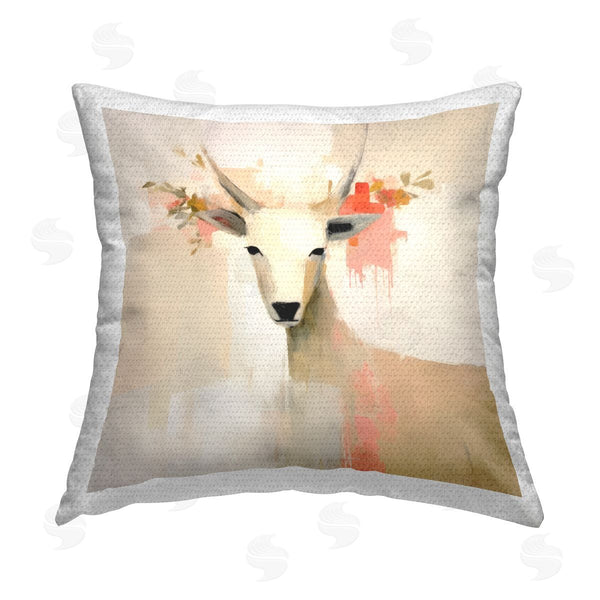 Stupell Industries Irena Orlov | Abstract Goat & Flowers Printed Throw Pillow