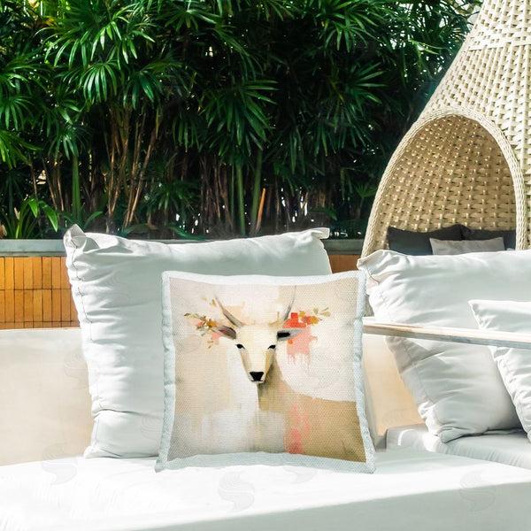 Stupell Industries Irena Orlov | Abstract Goat & Flowers Printed Throw Pillow