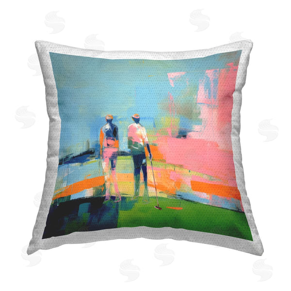 Stupell Industries Irena Orlov | Abstract Golfing Scene Printed Throw Pillow
