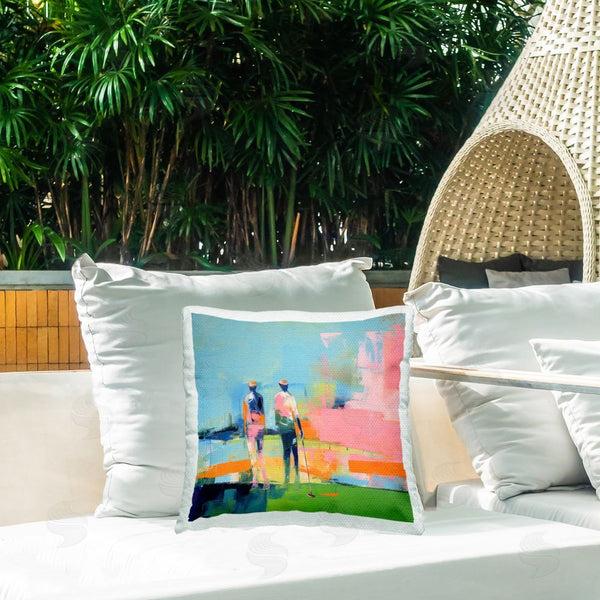 Stupell Industries Irena Orlov | Abstract Golfing Scene Printed Throw Pillow