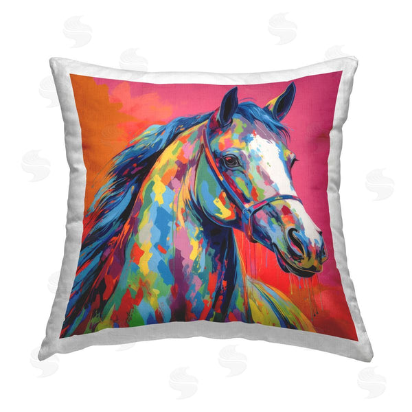stupell industries Irena Orlov | Abstract Hue Horse Printed Throw Pillow