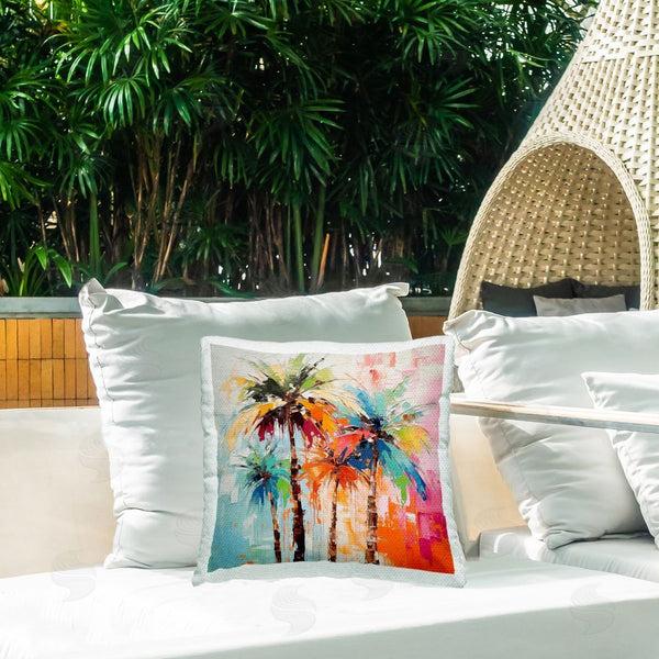 Stupell Industries Irena Orlov | Abstract Hued Palms Printed Throw Pillow